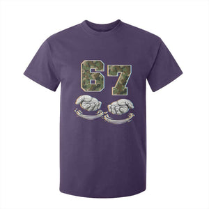 Funny Six Seven 6 7 Meme T Shirt For Kid Gen Alpha Slang 6 7 Hands Camo Boy Girl TS10 Purple Print Your Wear
