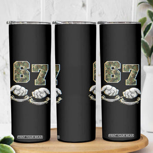 Funny Six Seven 6 7 Meme Skinny Tumbler Gen Alpha Slang 6 7 Hands Camo Boy Girl TS10 Print Your Wear