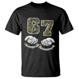 Funny Six Seven 6 7 Meme T Shirt Gen Alpha Slang 6 7 Hands Camo Boy Girl TS10 Black Print Your Wear