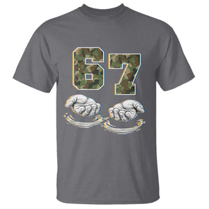 Funny Six Seven 6 7 Meme T Shirt Gen Alpha Slang 6 7 Hands Camo Boy Girl TS10 Charcoal Print Your Wear