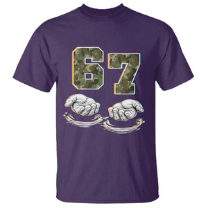 Funny Six Seven 6 7 Meme T Shirt Gen Alpha Slang 6 7 Hands Camo Boy Girl TS10 Purple Print Your Wear