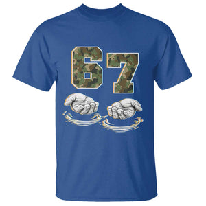 Funny Six Seven 6 7 Meme T Shirt Gen Alpha Slang 6 7 Hands Camo Boy Girl TS10 Royal Blue Print Your Wear