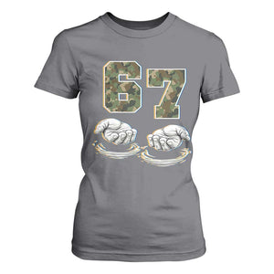 Funny Six Seven 6 7 Meme T Shirt For Women Gen Alpha Slang 6 7 Hands Camo Boy Girl TS10 Charcoal Print Your Wear
