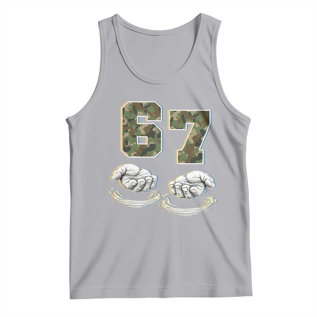 Funny Six Seven 6 7 Meme Tank Top Gen Alpha Slang 6 7 Hands Camo Boy Girl TS10 Athletic Heather Print Your Wear