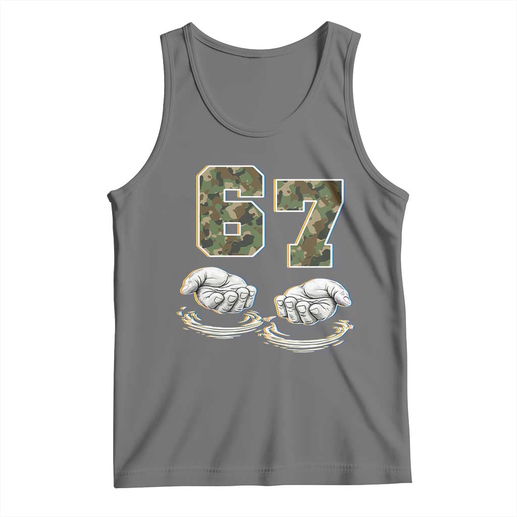 Funny Six Seven 6 7 Meme Tank Top Gen Alpha Slang 6 7 Hands Camo Boy Girl TS10 Black Heather Print Your Wear
