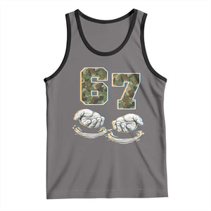 Funny Six Seven 6 7 Meme Tank Top Gen Alpha Slang 6 7 Hands Camo Boy Girl TS10 Deep Heather Black Print Your Wear