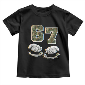 Funny Six Seven 6 7 Meme Toddler T Shirt Gen Alpha Slang 6 7 Hands Camo Boy Girl TS10 Black Print Your Wear