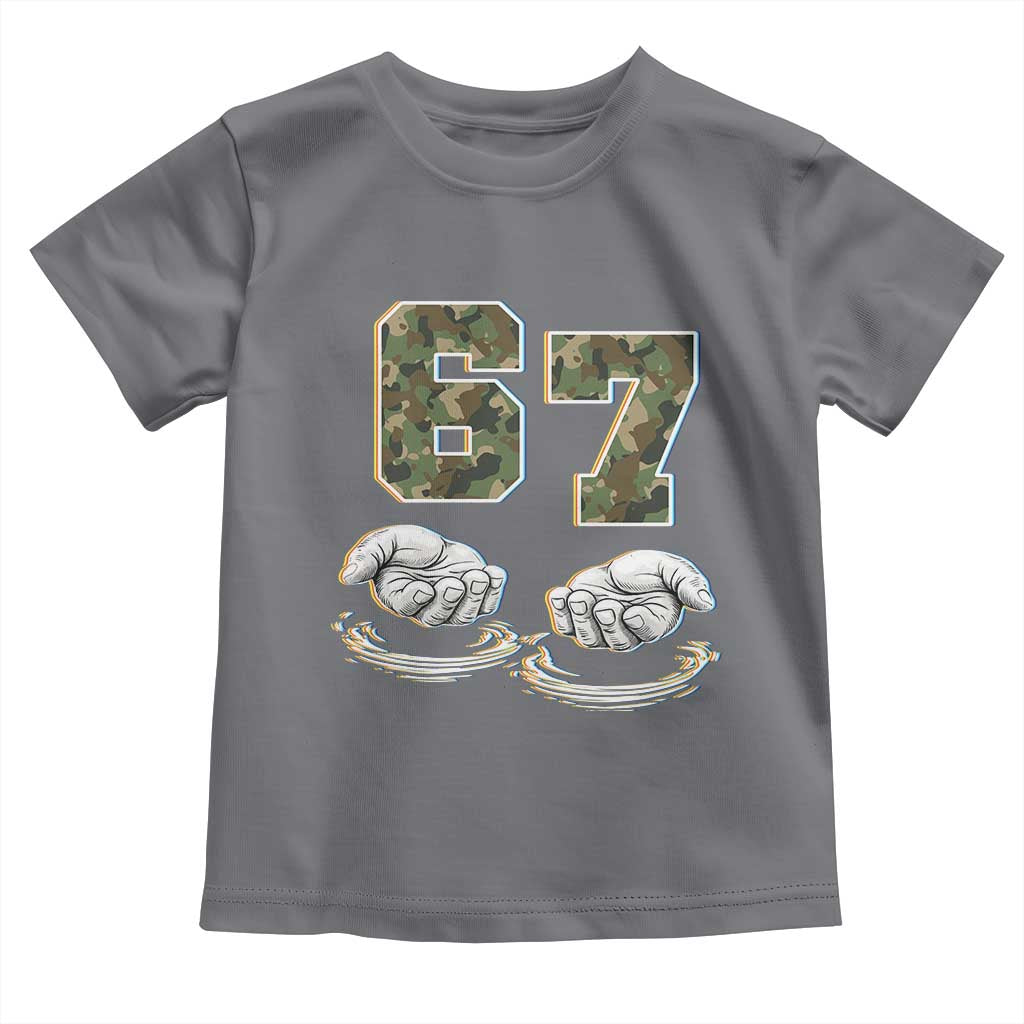 Funny Six Seven 6 7 Meme Toddler T Shirt Gen Alpha Slang 6 7 Hands Camo Boy Girl TS10 Charcoal Print Your Wear