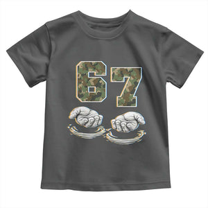 Funny Six Seven 6 7 Meme Toddler T Shirt Gen Alpha Slang 6 7 Hands Camo Boy Girl TS10 Dark Heather Print Your Wear