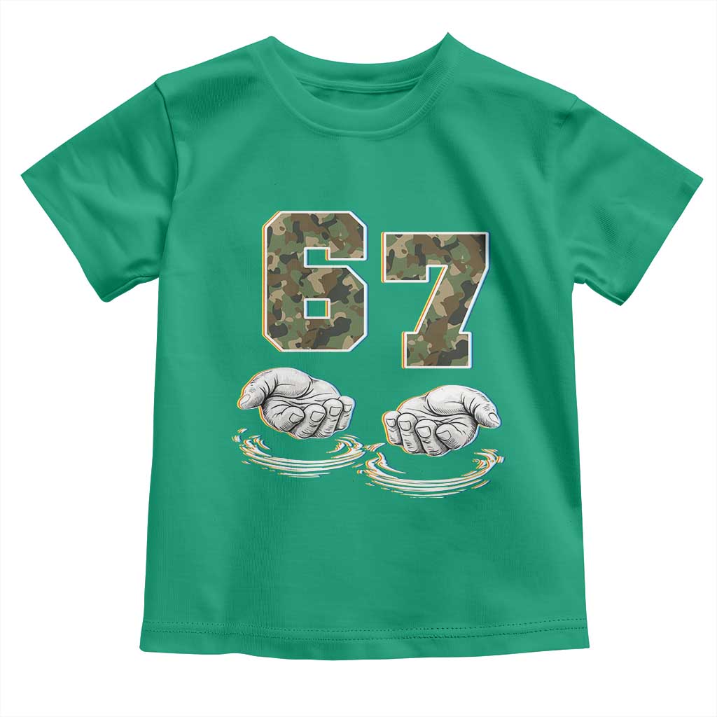 Funny Six Seven 6 7 Meme Toddler T Shirt Gen Alpha Slang 6 7 Hands Camo Boy Girl TS10 Irish Green Print Your Wear