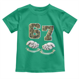 Funny Six Seven 6 7 Meme Toddler T Shirt Gen Alpha Slang 6 7 Hands Camo Boy Girl TS10 Irish Green Print Your Wear