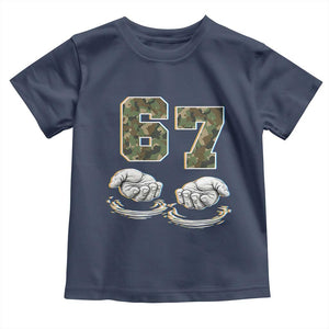 Funny Six Seven 6 7 Meme Toddler T Shirt Gen Alpha Slang 6 7 Hands Camo Boy Girl TS10 Navy Print Your Wear