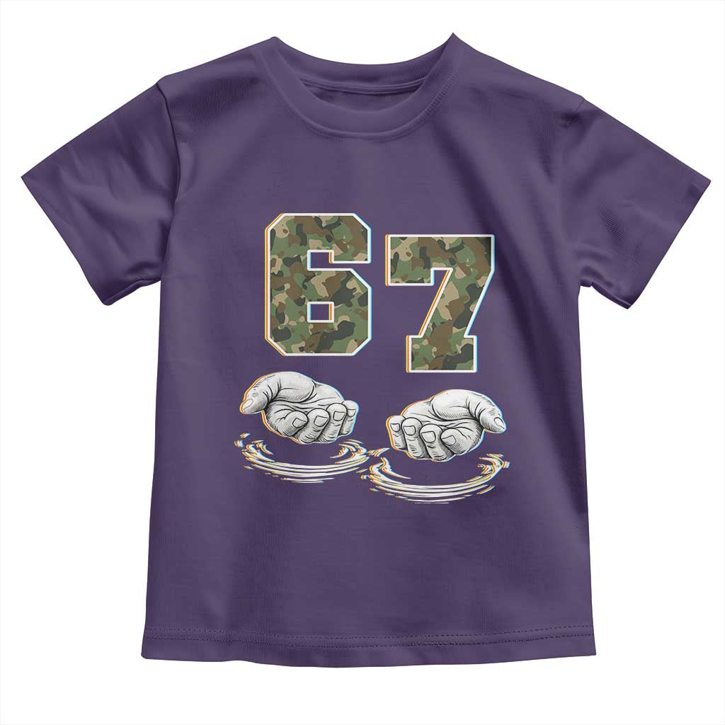 Funny Six Seven 6 7 Meme Toddler T Shirt Gen Alpha Slang 6 7 Hands Camo Boy Girl TS10 Purple Print Your Wear