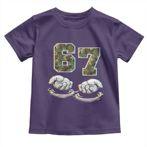 Funny Six Seven 6 7 Meme Toddler T Shirt Gen Alpha Slang 6 7 Hands Camo Boy Girl TS10 Purple Print Your Wear