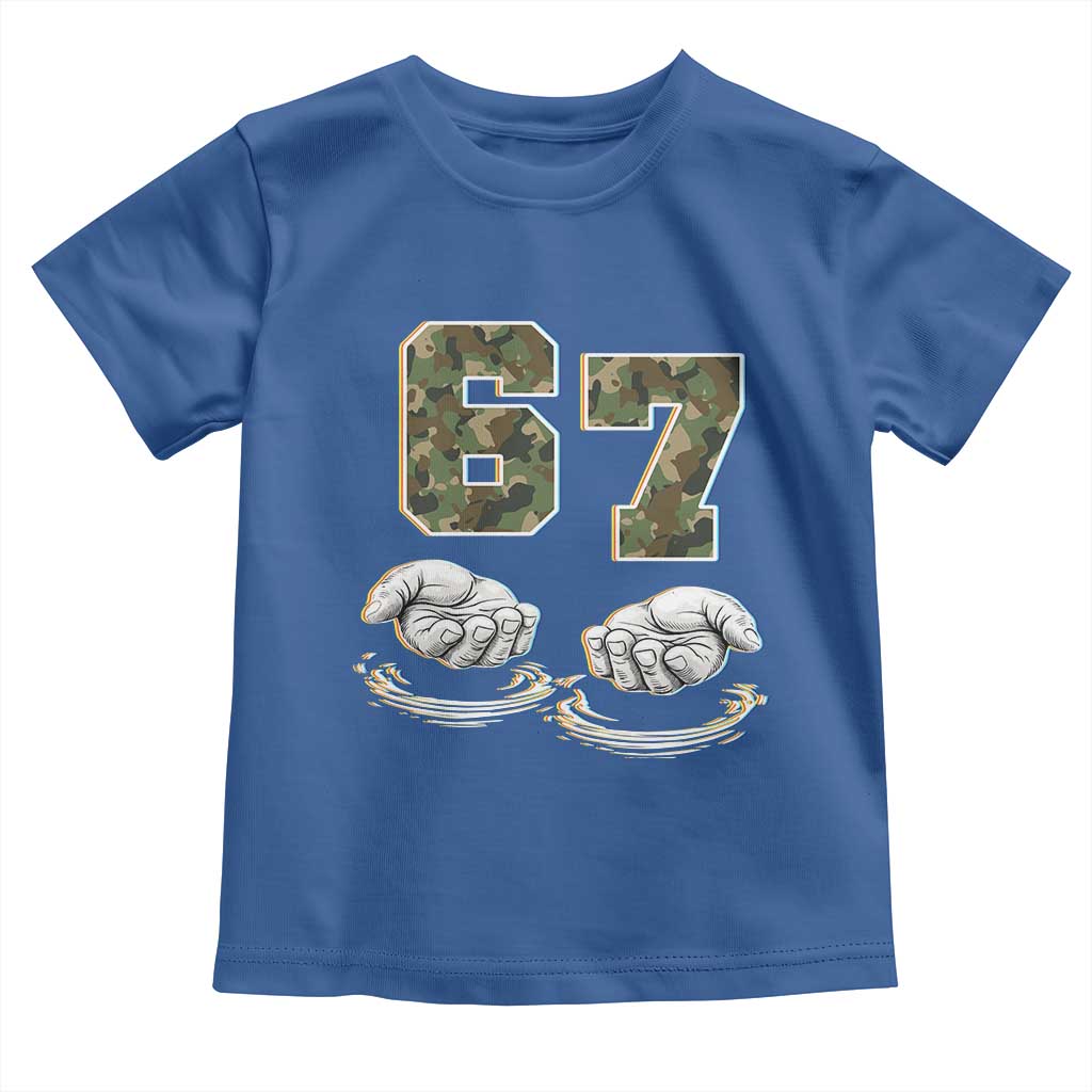 Funny Six Seven 6 7 Meme Toddler T Shirt Gen Alpha Slang 6 7 Hands Camo Boy Girl TS10 Royal Blue Print Your Wear