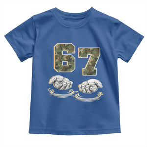 Funny Six Seven 6 7 Meme Toddler T Shirt Gen Alpha Slang 6 7 Hands Camo Boy Girl TS10 Royal Blue Print Your Wear