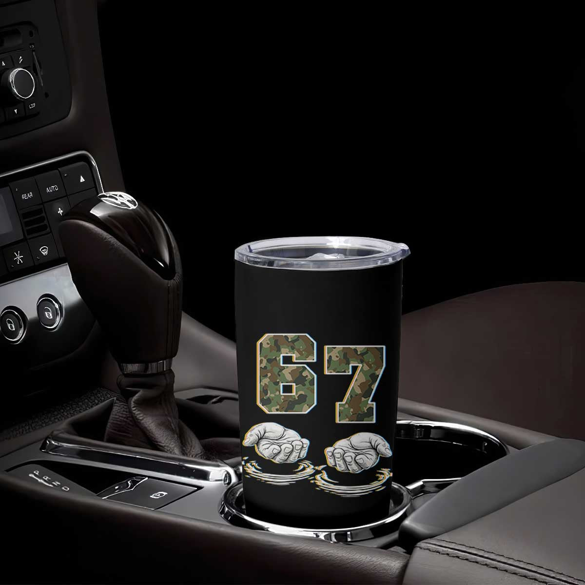 Funny Six Seven 6 7 Meme Tumbler Cup Gen Alpha Slang 6 7 Hands Camo Boy Girl TS10 Print Your Wear