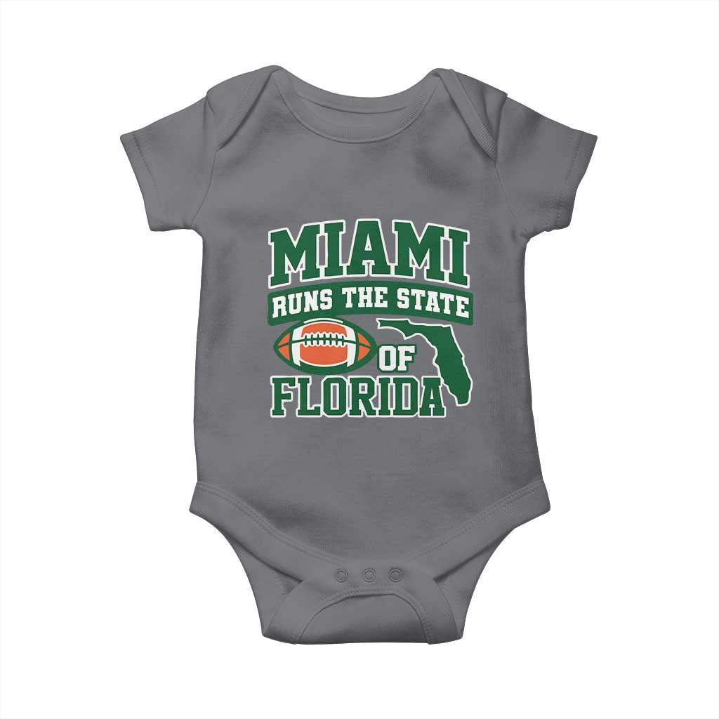 Miami Baby Onesie Runs The State of Florida Dade County 305 Pride TS10 Charcoal Print Your Wear