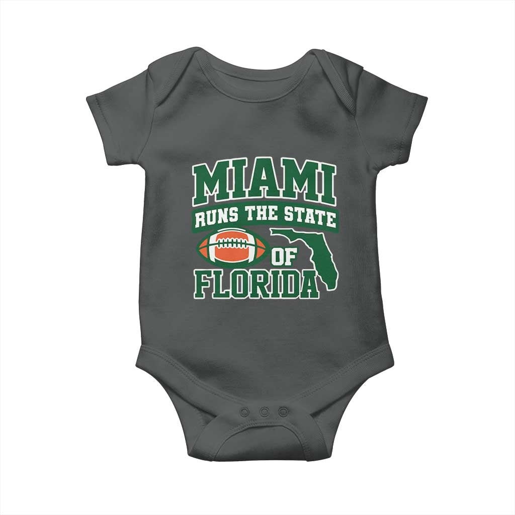 Miami Baby Onesie Runs The State of Florida Dade County 305 Pride TS10 Dark Heather Print Your Wear