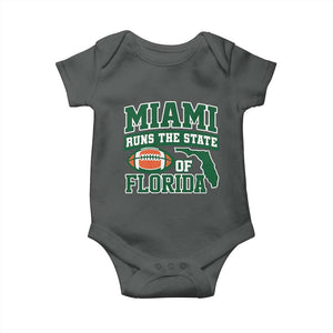 Miami Baby Onesie Runs The State of Florida Dade County 305 Pride TS10 Dark Heather Print Your Wear