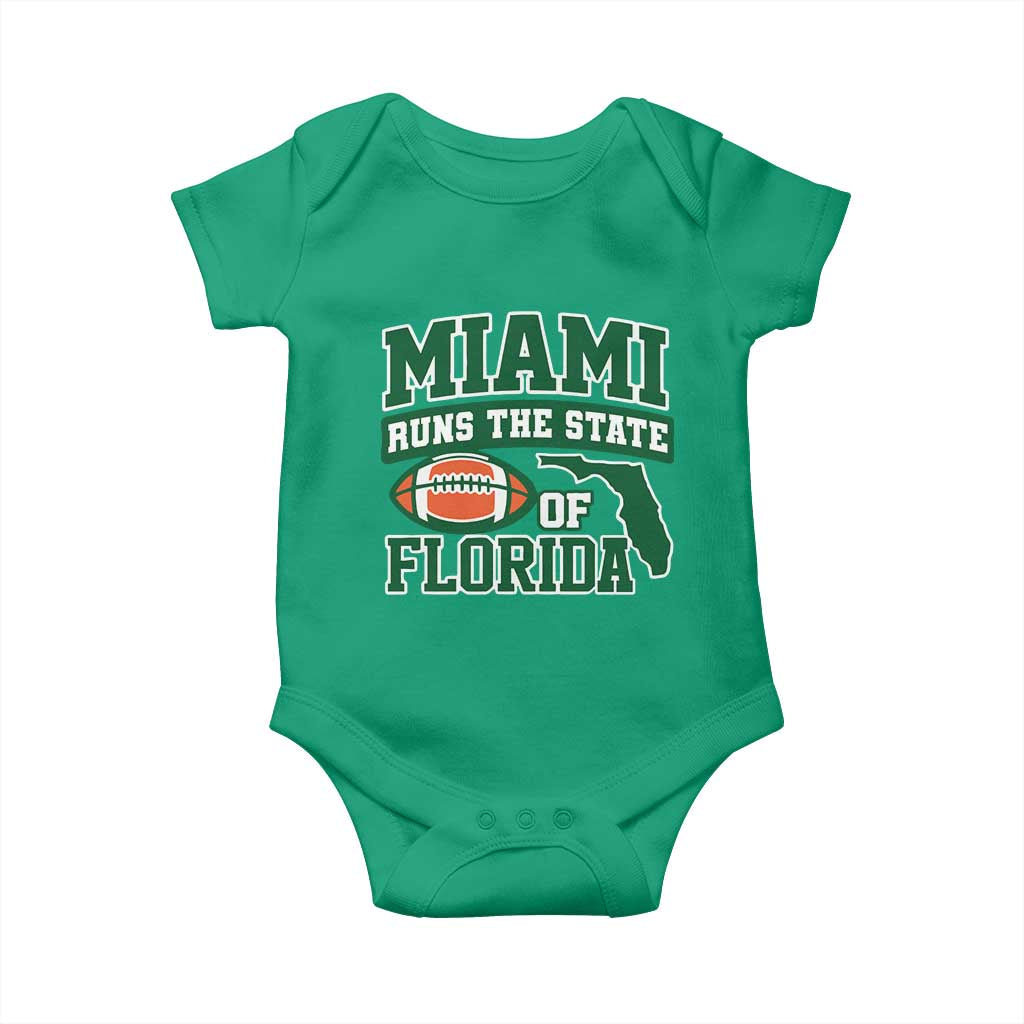 Miami Baby Onesie Runs The State of Florida Dade County 305 Pride TS10 Irish Green Print Your Wear