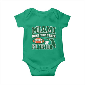 Miami Baby Onesie Runs The State of Florida Dade County 305 Pride TS10 Irish Green Print Your Wear