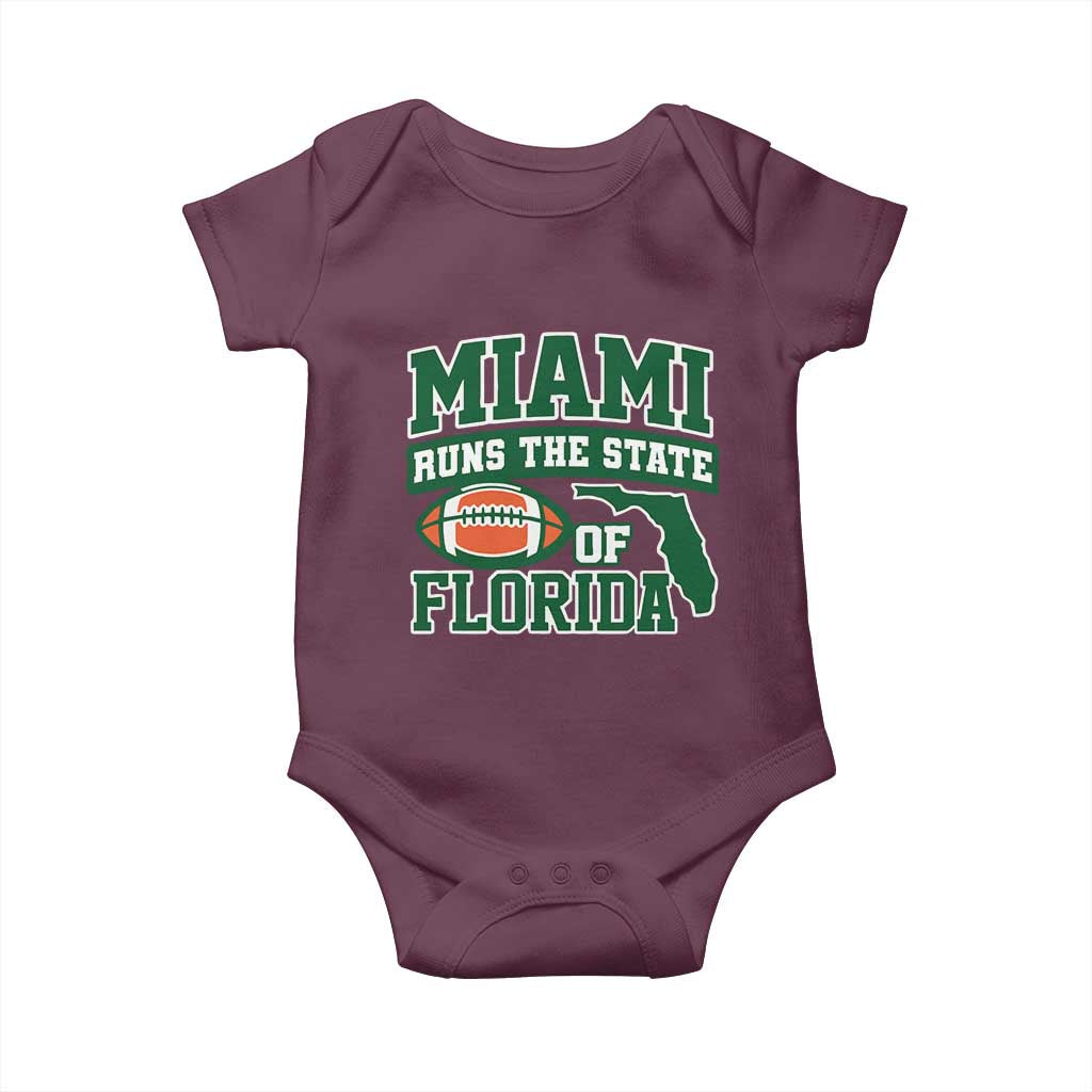 Miami Baby Onesie Runs The State of Florida Dade County 305 Pride TS10 Maroon Print Your Wear