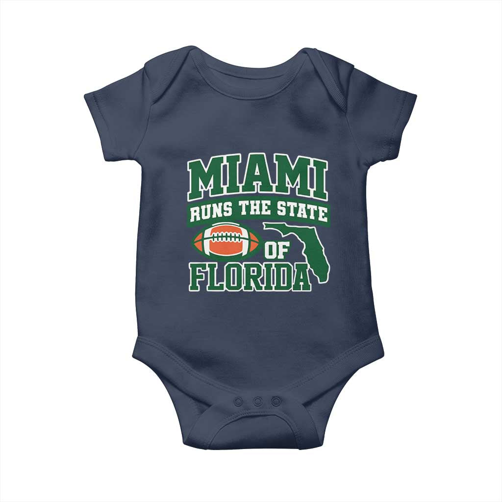 Miami Baby Onesie Runs The State of Florida Dade County 305 Pride TS10 Navy Print Your Wear