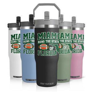 Miami Flip Straw Tumbler Runs The State of Florida Dade County 305 Pride TS10 Print Your Wear