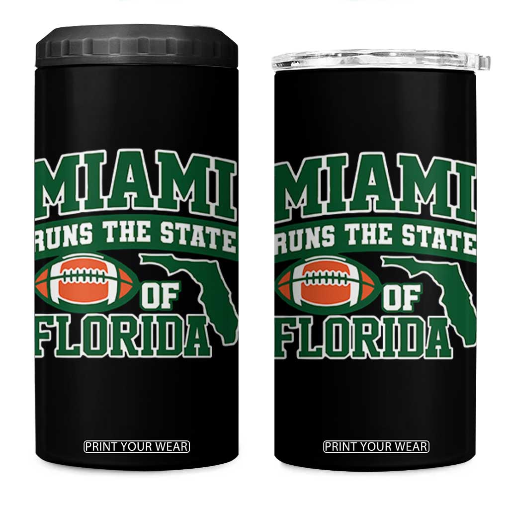 Miami 4 in 1 Can Cooler Tumbler Runs The State of Florida Dade County 305 Pride TS10 One Size: 16 oz Black Print Your Wear