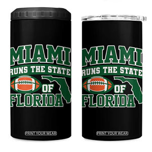 Miami 4 in 1 Can Cooler Tumbler Runs The State of Florida Dade County 305 Pride TS10 One Size: 16 oz Black Print Your Wear