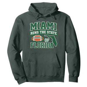 Miami Hoodie Runs The State of Florida Dade County 305 Pride TS10 Dark Forest Green Print Your Wear