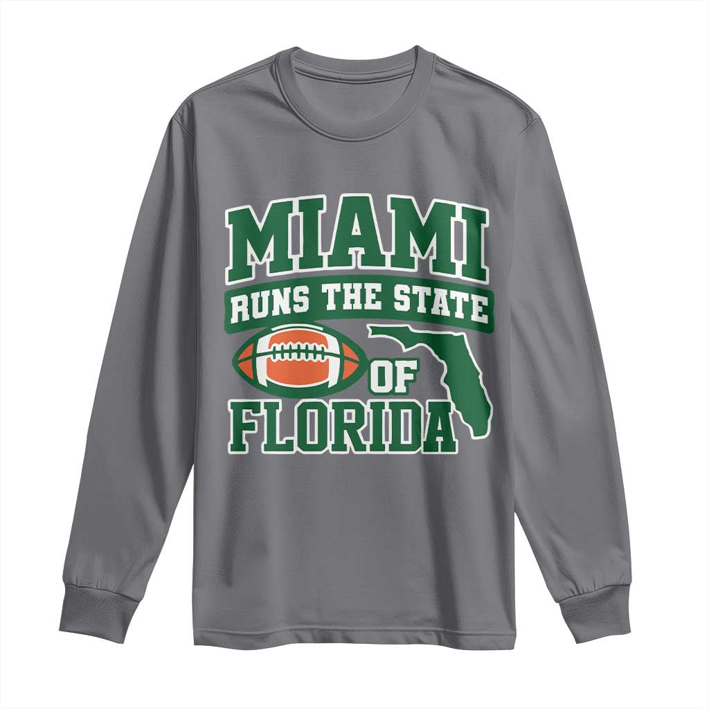 Miami Long Sleeve Shirt Runs The State of Florida Dade County 305 Pride TS10 Charcoal Print Your Wear