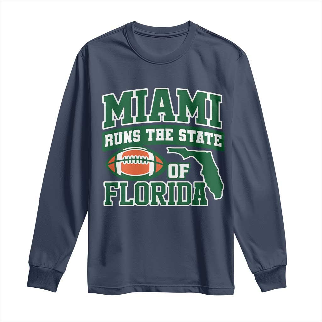 Miami Long Sleeve Shirt Runs The State of Florida Dade County 305 Pride TS10 Navy Print Your Wear