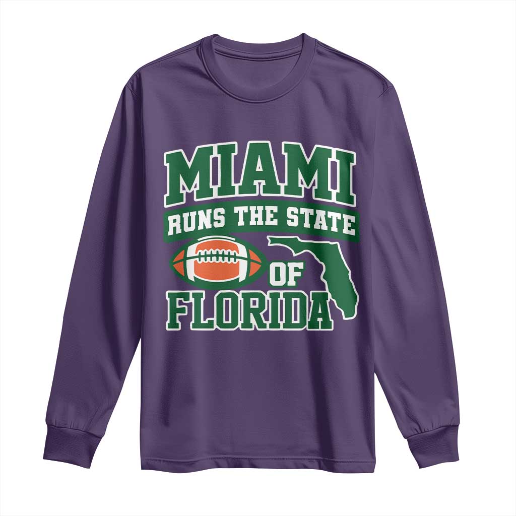 Miami Long Sleeve Shirt Runs The State of Florida Dade County 305 Pride TS10 Purple Print Your Wear