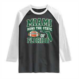 Miami Raglan Shirt Runs The State of Florida Dade County 305 Pride TS10 Black White Print Your Wear
