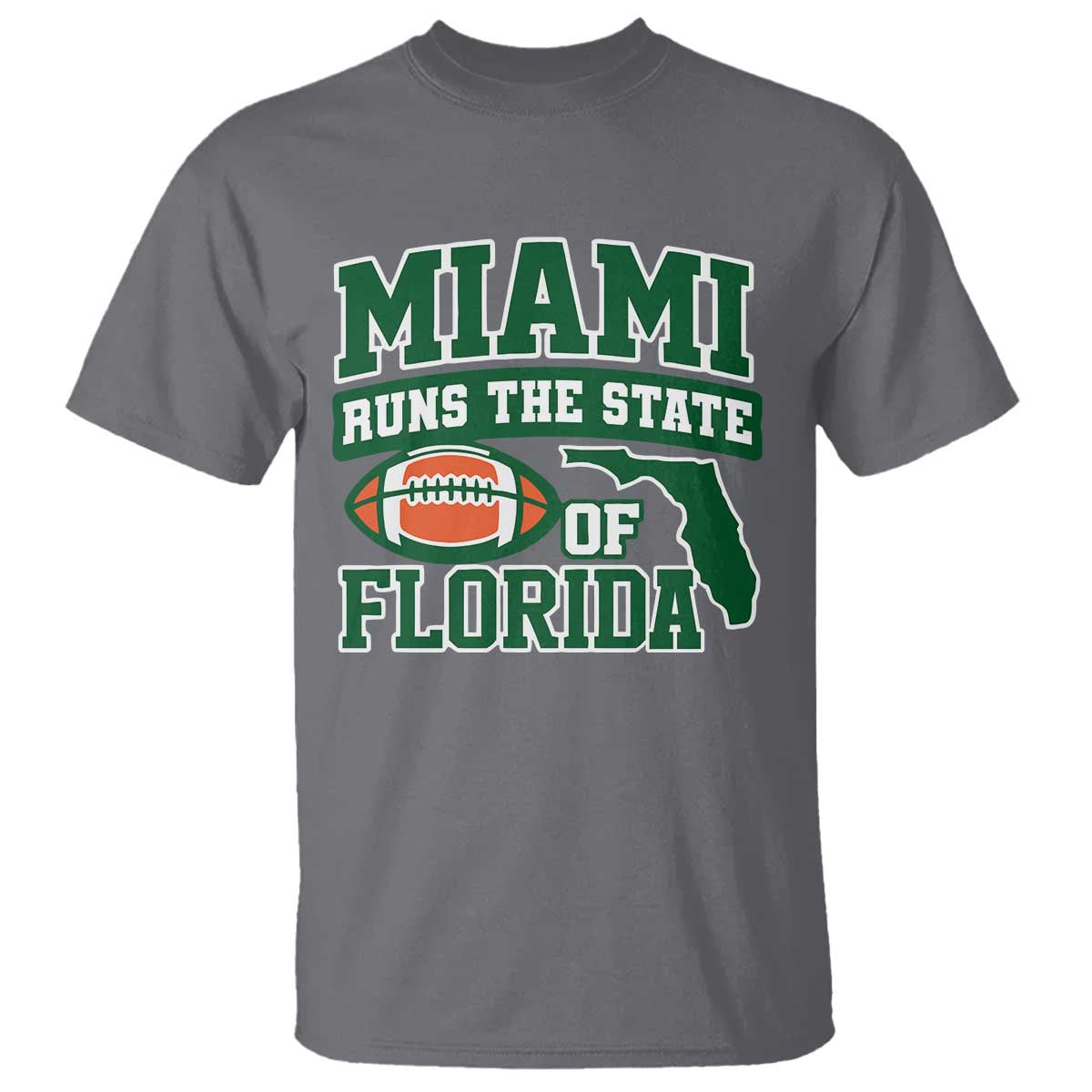 Miami T Shirt Runs The State of Florida Dade County 305 Pride TS10 Charcoal Print Your Wear