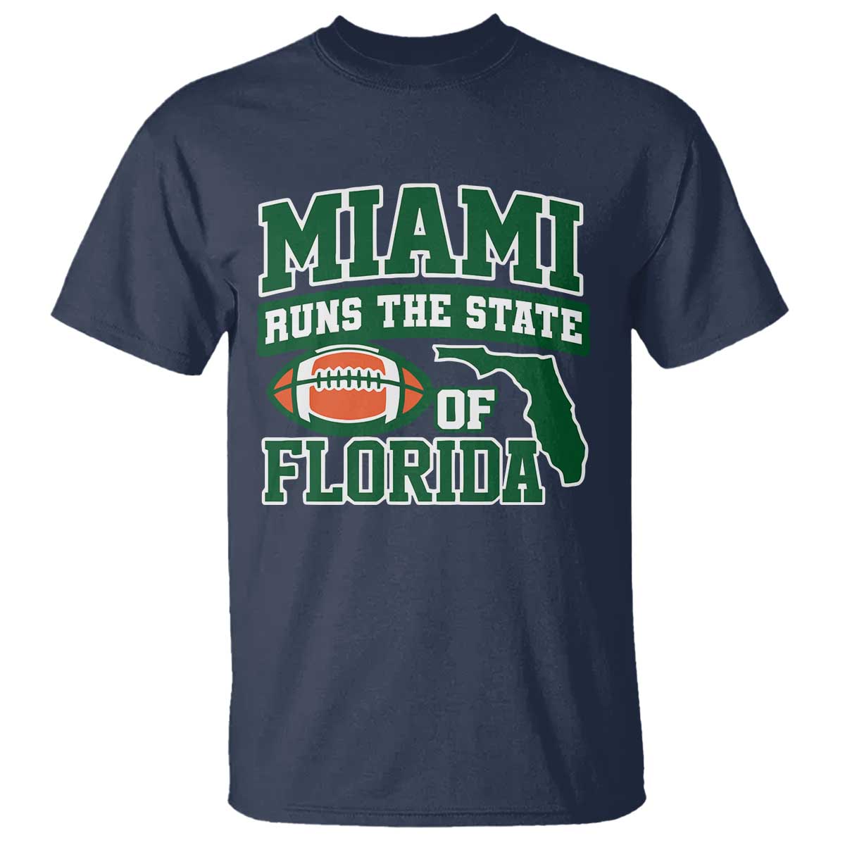 Miami T Shirt Runs The State of Florida Dade County 305 Pride TS10 Navy Print Your Wear