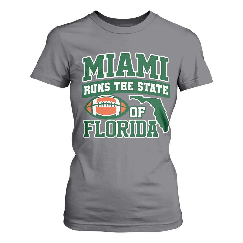 Miami T Shirt For Women Runs The State of Florida Dade County 305 Pride TS10 Charcoal Print Your Wear