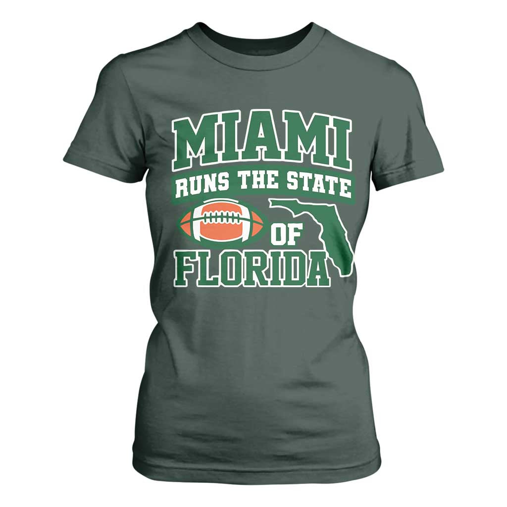 Miami T Shirt For Women Runs The State of Florida Dade County 305 Pride TS10 Dark Forest Green Print Your Wear