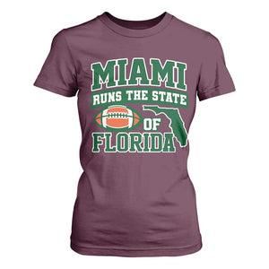Miami T Shirt For Women Runs The State of Florida Dade County 305 Pride TS10 Maroon Print Your Wear