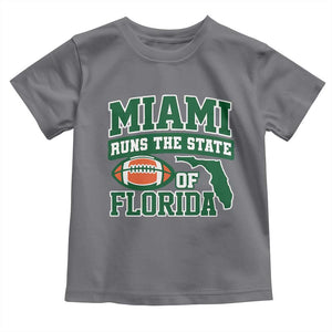 Miami Toddler T Shirt Runs The State of Florida Dade County 305 Pride TS10 Charcoal Print Your Wear