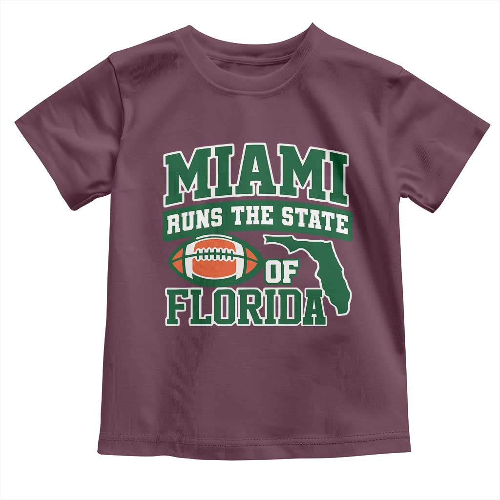Miami Toddler T Shirt Runs The State of Florida Dade County 305 Pride TS10 Maroon Print Your Wear