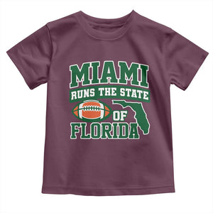 Miami Toddler T Shirt Runs The State of Florida Dade County 305 Pride TS10 Maroon Print Your Wear