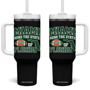Miami Tumbler With Handle Runs The State of Florida Dade County 305 Pride TS10 One Size: 40 oz Black Print Your Wear