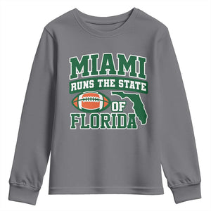 Miami Youth Sweatshirt Runs The State of Florida Dade County 305 Pride TS10 Charcoal Print Your Wear