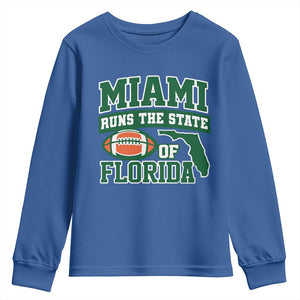 Miami Youth Sweatshirt Runs The State of Florida Dade County 305 Pride TS10 Royal Blue Print Your Wear