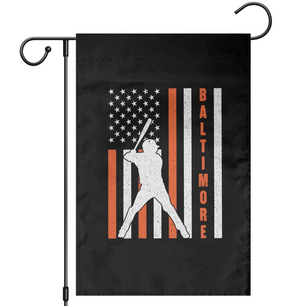 Baltimore Sport Baseball Fans Garden Flag Cool Distressed US Flag Maryland TS10 Black Print Your Wear