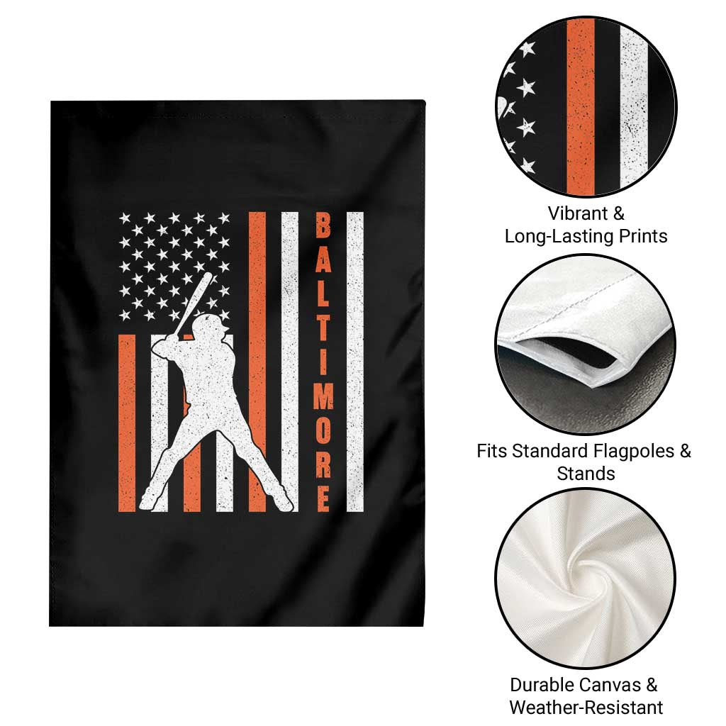 Baltimore Sport Baseball Fans Garden Flag Cool Distressed US Flag Maryland TS10 Print Your Wear