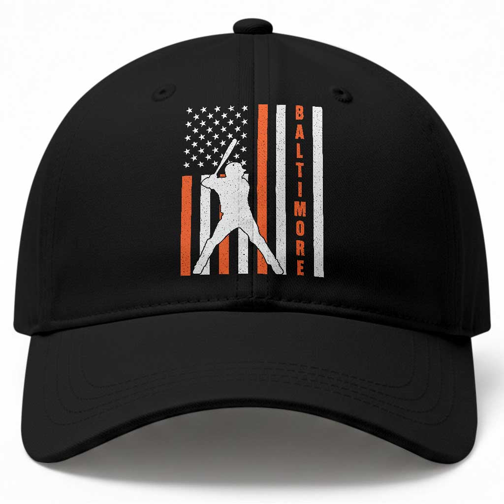 Baltimore Sport Baseball Fans Baseball Cap Cool Distressed US Flag Maryland TS10 Print Your Wear